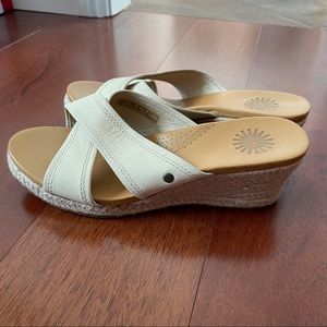 NWT - UGG Wedge Tan Leather Espadrille
